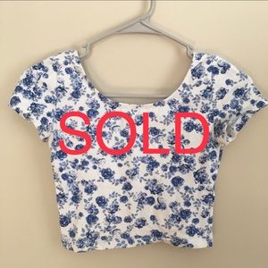 SOLD — Vintage Floral Crop Top